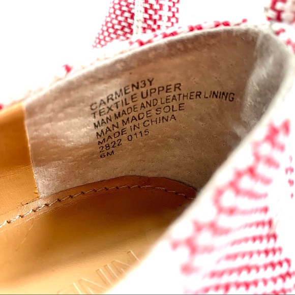 Nine West Carmen Red Cream Canvas Ballet Flats 6 M - Picture 6 of 7